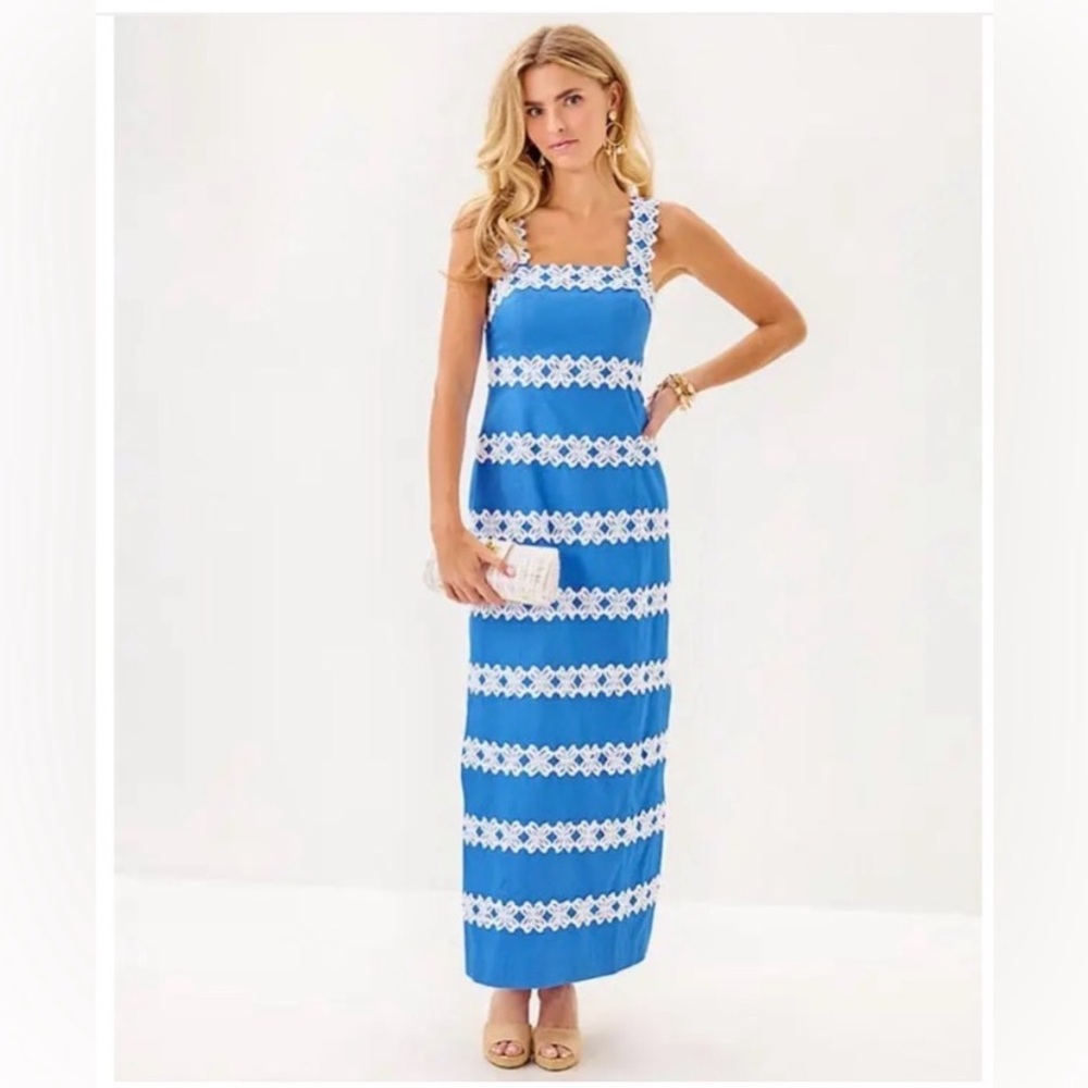 Lilly Pulitzer Davis Maxi Dress in Sun Washed Blue EUC